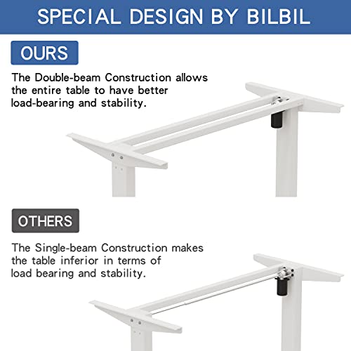 Adjustable Height L-Shaped Electric 59 Inch Sit-Stand Computer Desk with 3 Splice Boards, Lockable Casters-Ideal for Home Office, 59Inch, Rustic Brown