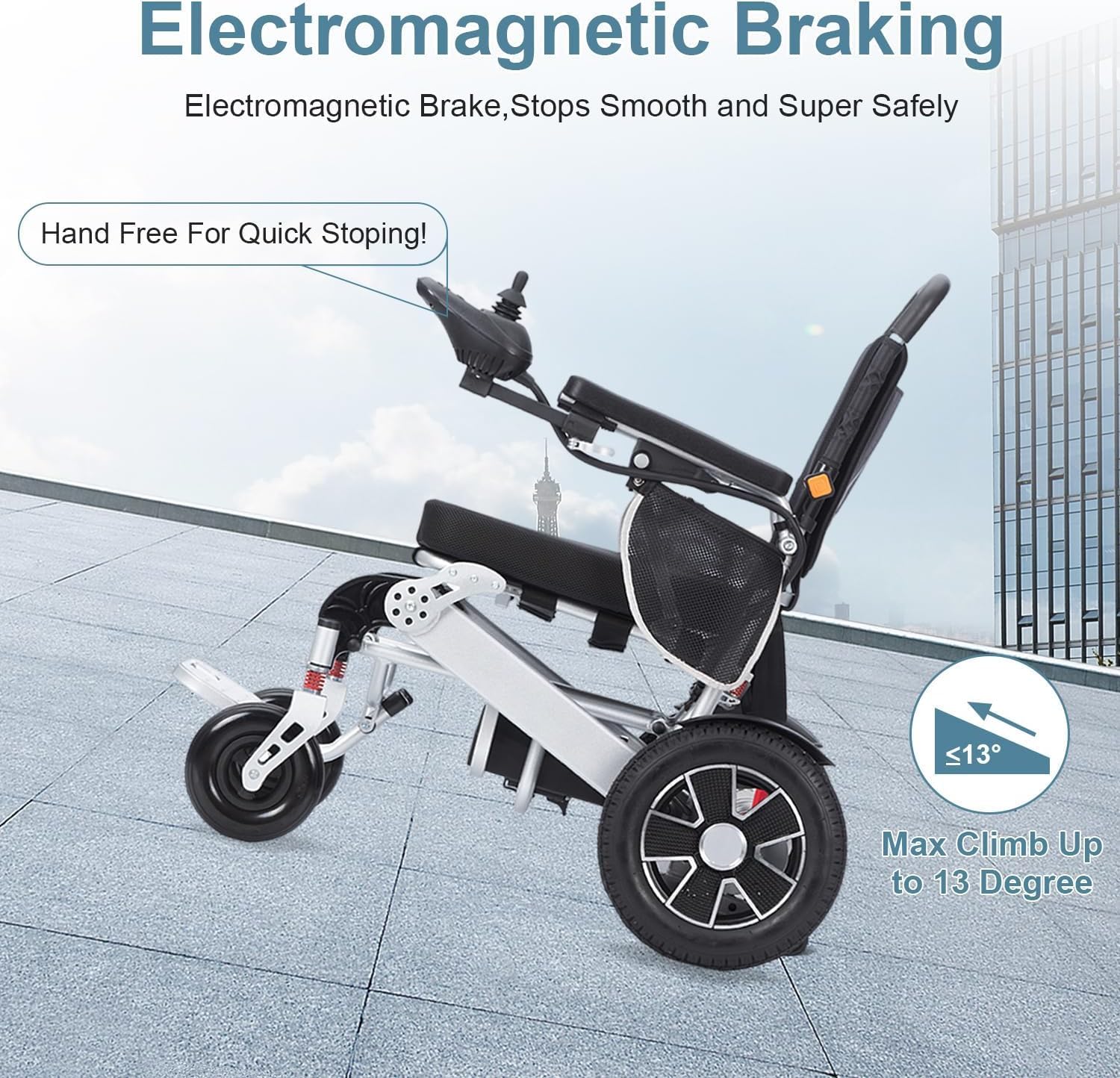Electric Wheelchair - Lightweight Portable Power Whee Chair -All-Terrain Durable 360° Joystick Control 20 Miles Airline Approved (330lb) Ships from USA