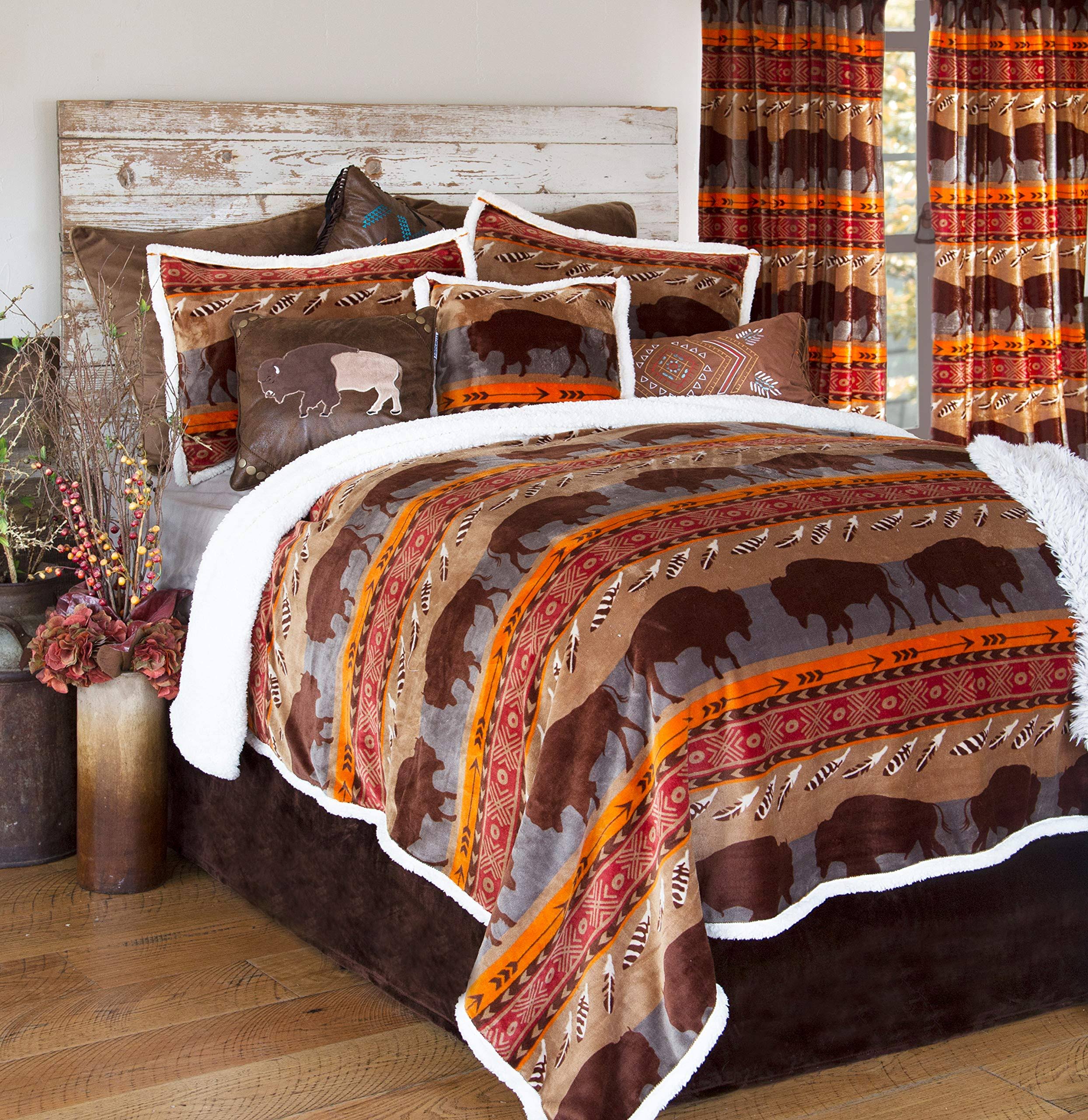 Carstens Roaming Bison Southwestern Queen Bedding Set