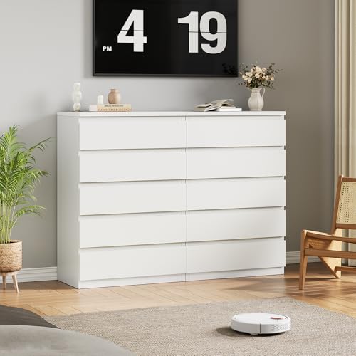 Black Modern 5 Drawer Dresser for Bedroom, 15" D x 23.7" W x 40.4" H in Simply Chest of Drawers, Wood Storage Dresser with Deep Drawers for Living Room Hallway Entryway, Black