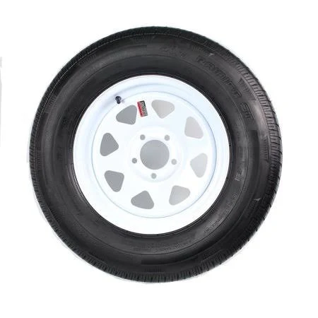 Radial Trailer Tire on White Spoke Rim St205/75r15 205/75-15 15 5 Lug