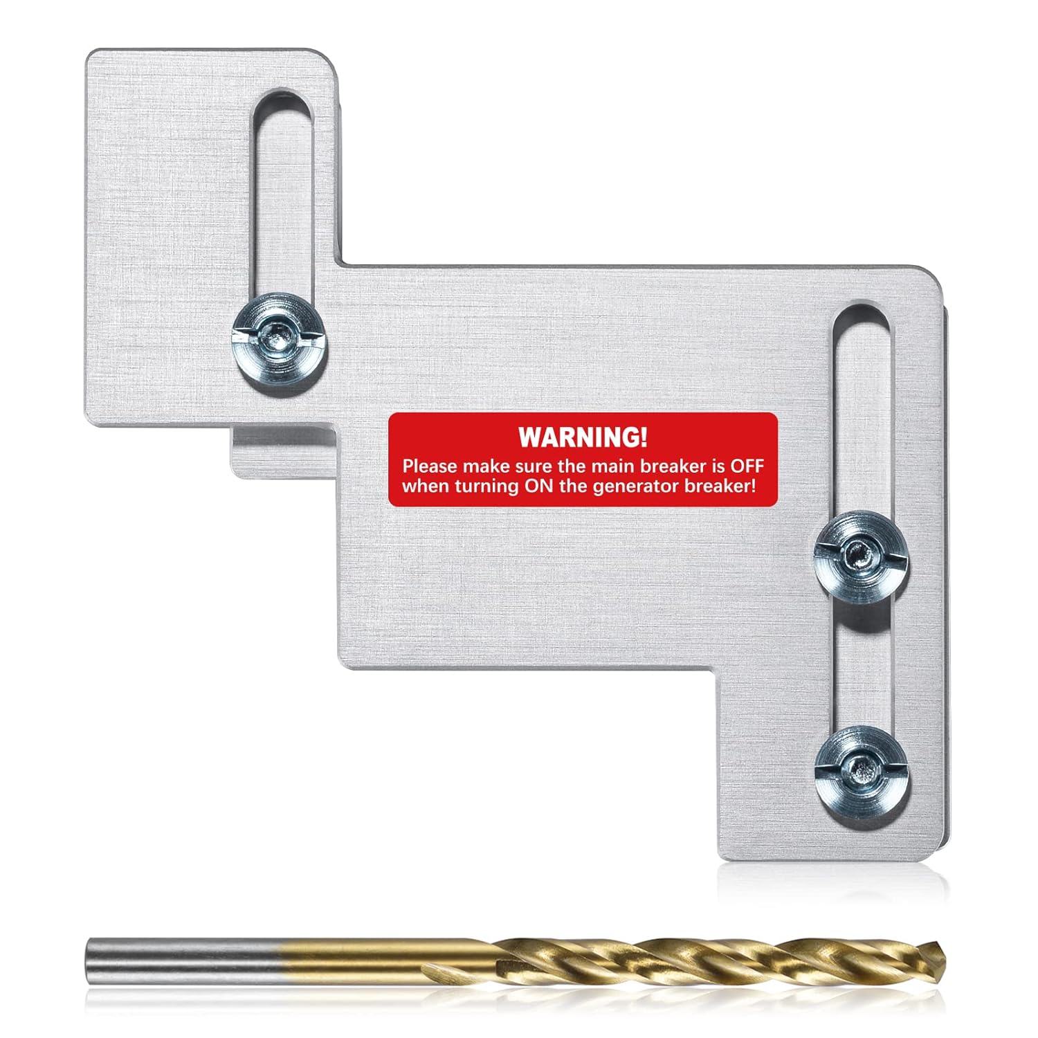 LATING Generator Interlock Kit for Eaton Challenger BR Series and CH-Series 150 or 200 Amp Electrical Panels with 1 1/4 to 1 1/2 Inches Spacing - Anodized, Brushed Nickel