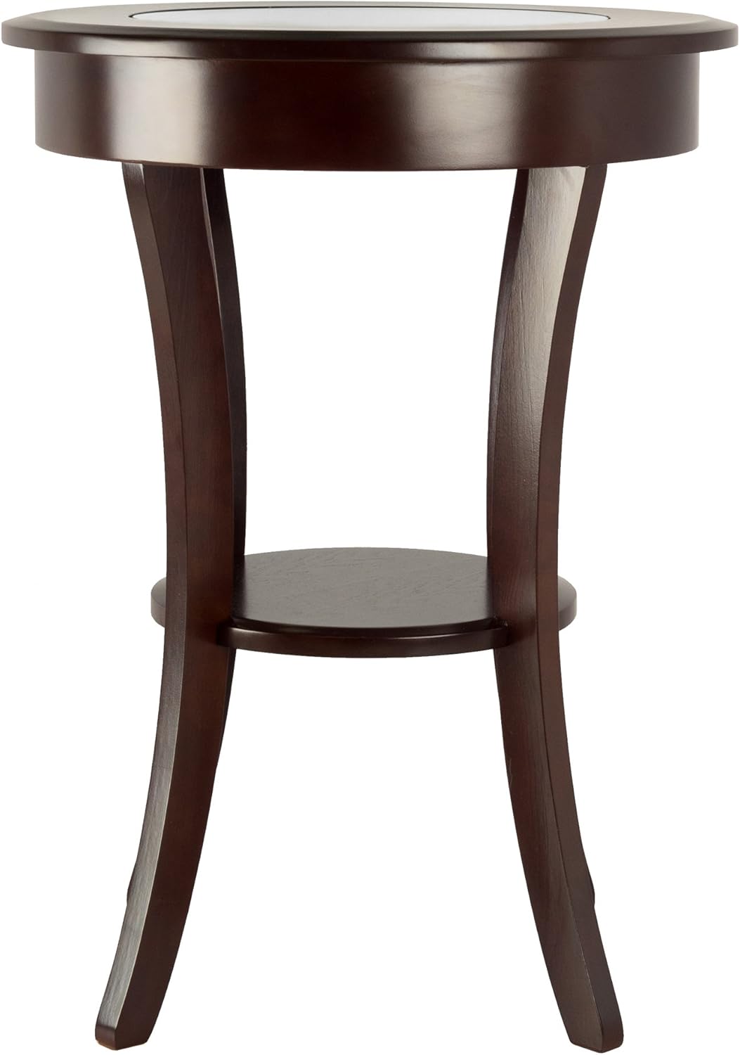 27" Cappuccino Elegant Cassie Wooden Round Accent Table