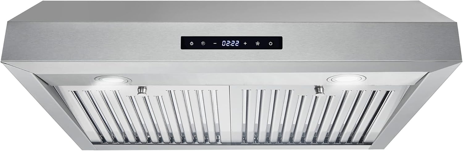 COSMO UMC30 30 in. Ducted Under Cabinet Stainless Steel Range Hood with LED Light, 380 CFM, Permanent Filter, 30 inch