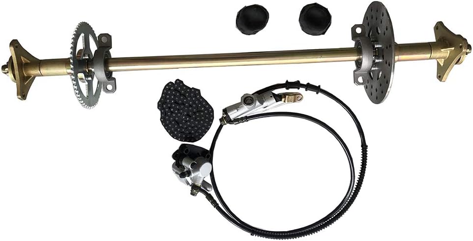 Kinbelle Rear Axle Shaft Kit 740mm w/Brake Assembly Sprocket fit for Go Kart Quad Drift Trike