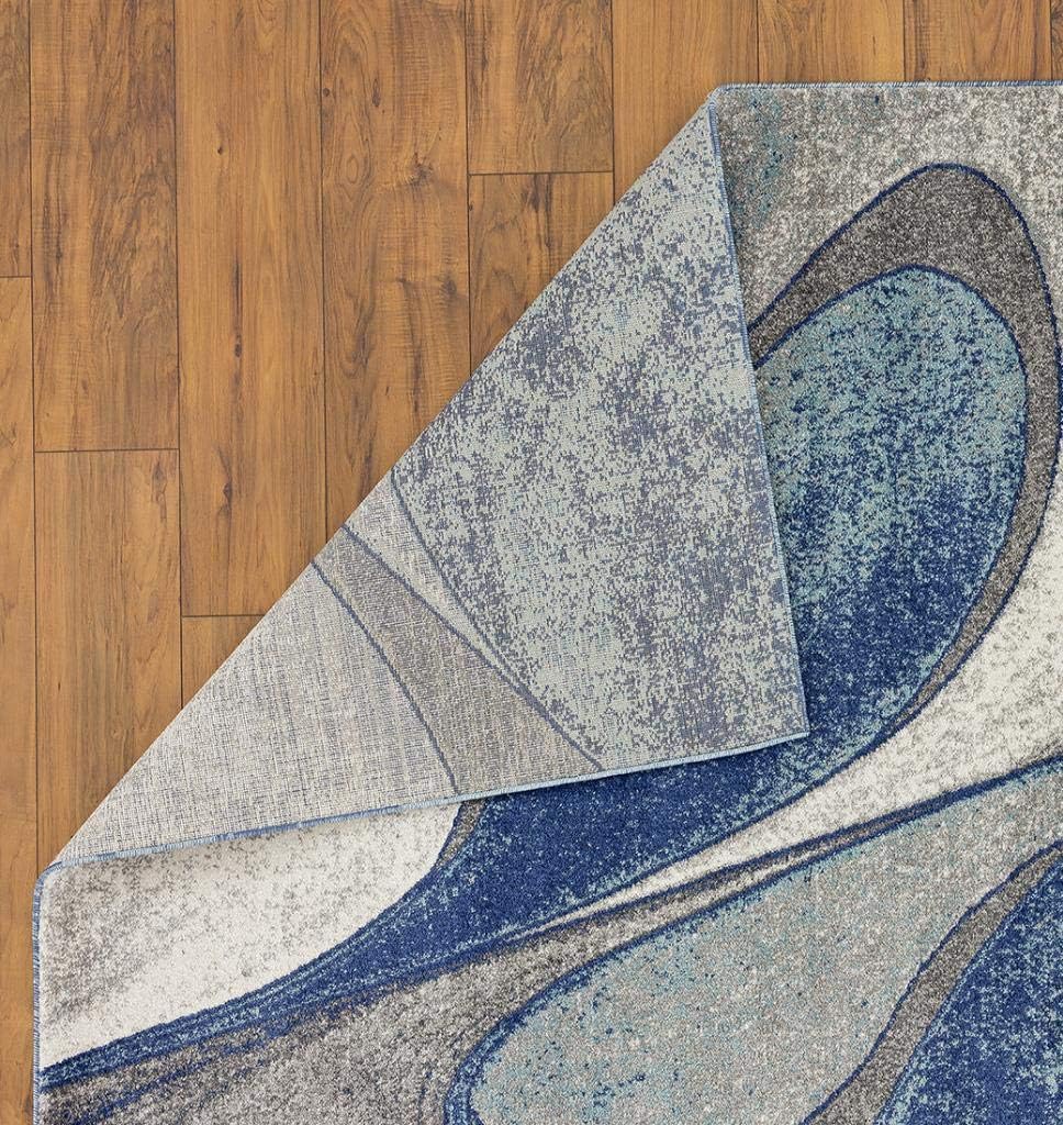 LUXE WEAVERS Spiral Abstract Blue 8x10 Area Rug