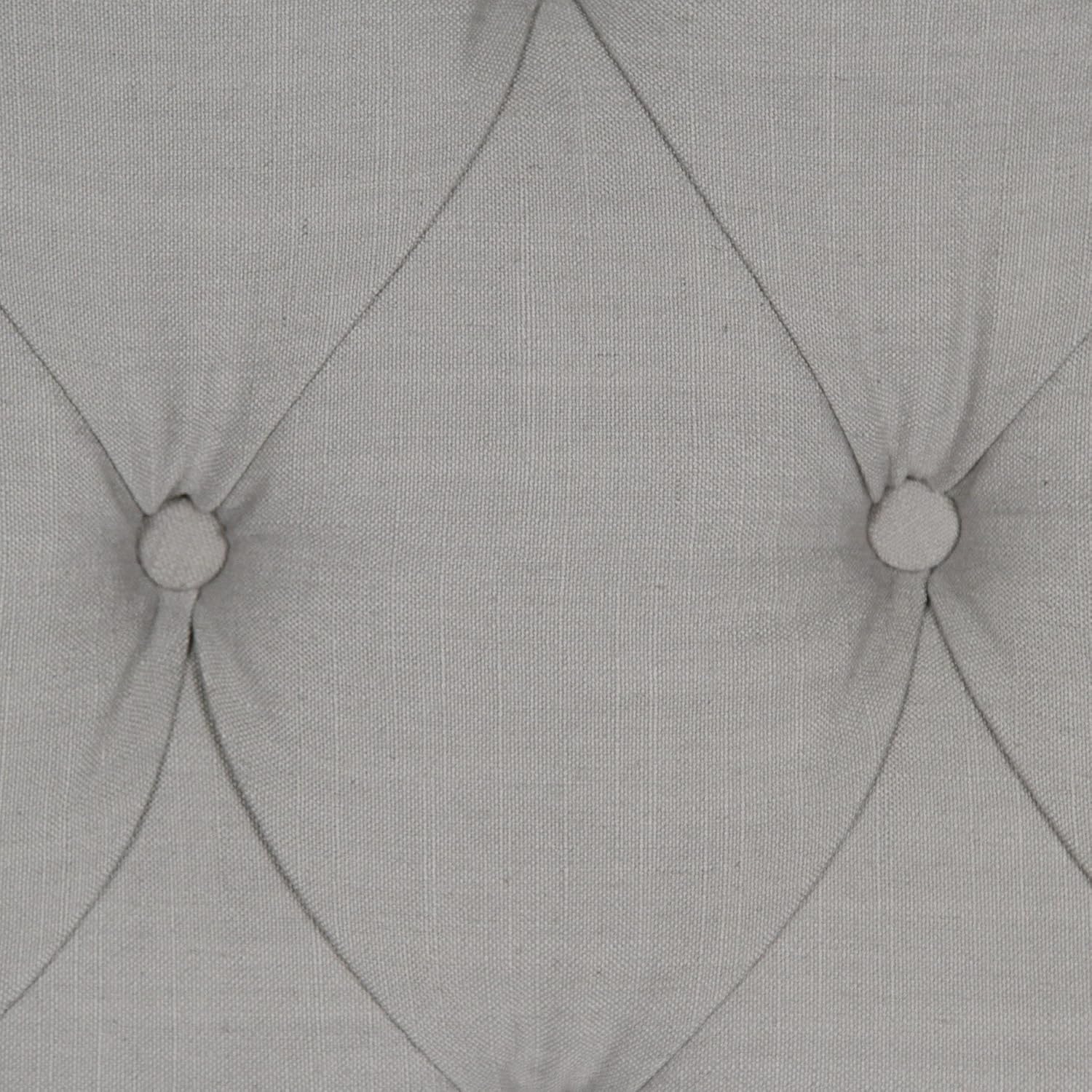Martinique Upholstered Adjustable Headboard Panel with Solid Wood Frame and Button-Tufted Design - Putty Finish - Twin