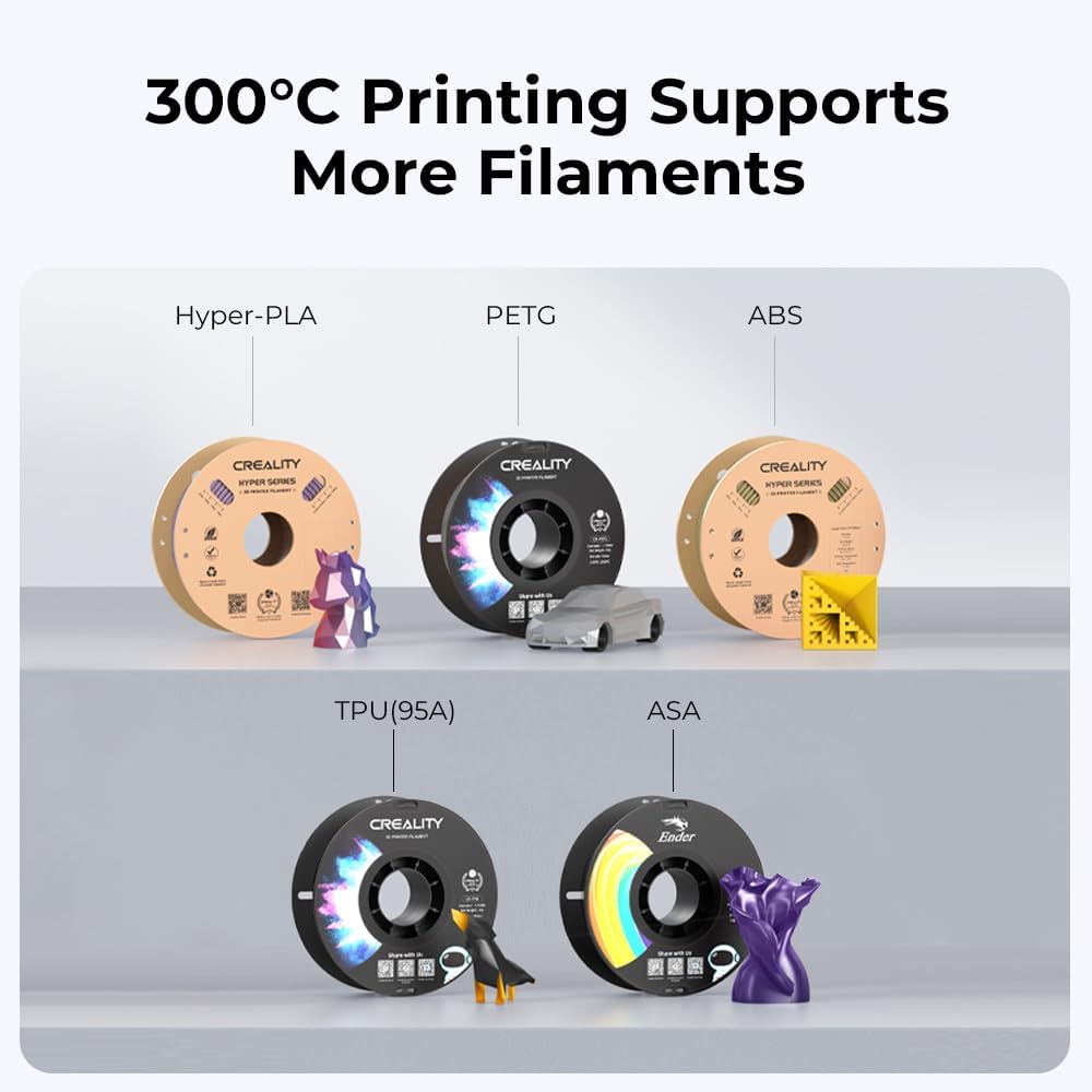 Creality Official Ender 3 V3 KE 3D Printer. Max Printing Speed 500mm/s, 60W Ceramic Heater Hotend, X-axis Linear Rail for Creality OS Ender3 V3 KE Smart Control 3D Printer