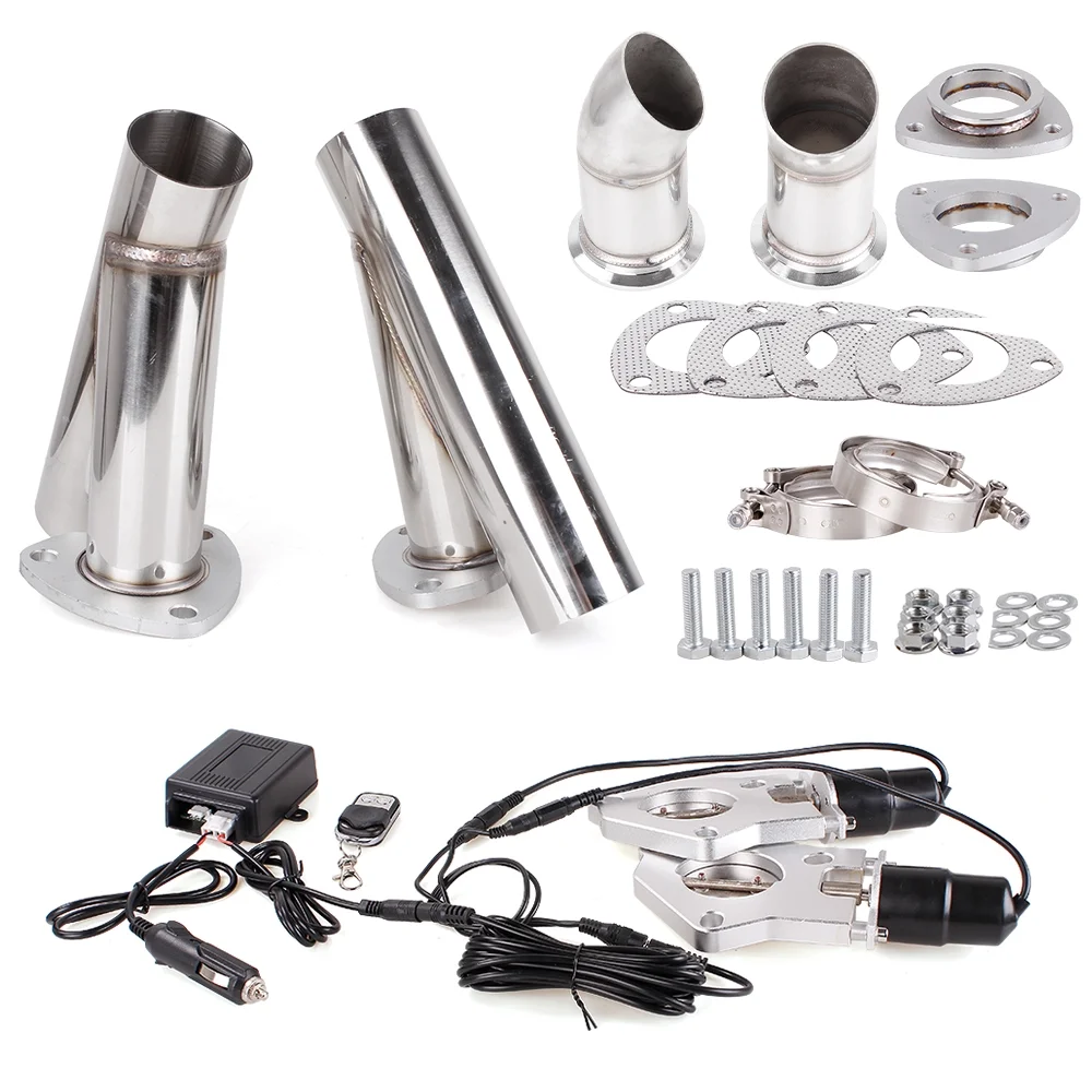 RASTP 2PCS 3" Mannal Electric Power Sound Exhaust Catback Downpipe Cutout E-cut Valve BOV056-3-2PCS