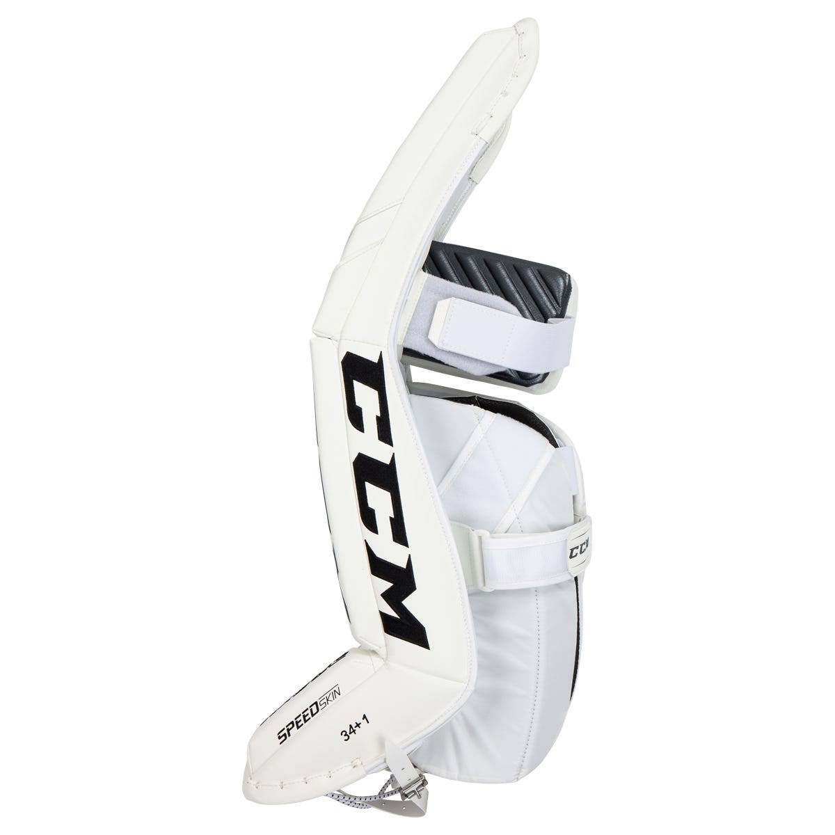 CCM Extreme Flex E5.9 Senior Goalie Leg Pads in White Size 33+1in