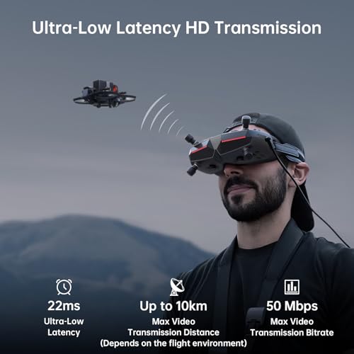 CADDXFPV Walksnail Avatar HD FPV Goggles X – 1080p Ultra-Wide Screen, 50° FOV, Head Tracking, Immersive Flight Experience, HDMI/AV Input, Compatible FPV Drone Goggles for All Walksnail VTX Kits