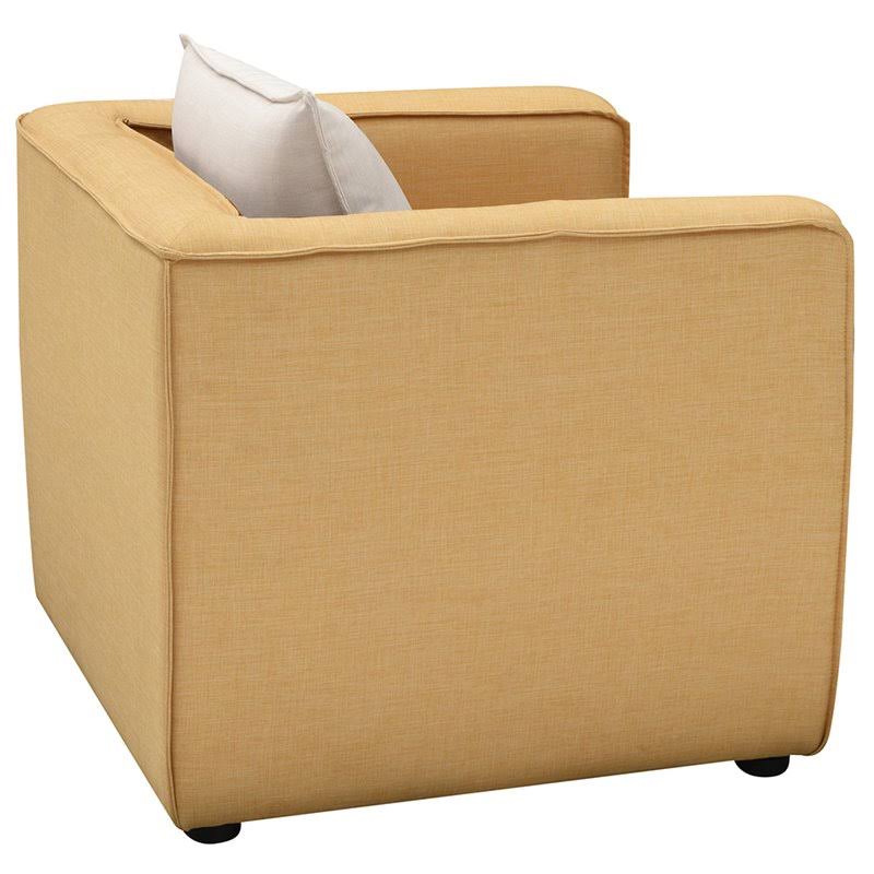 Furniture of America Charlie Modern Fabric Accent Chair in Yellow