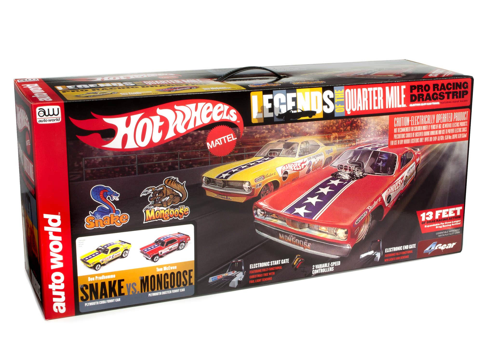 Auto World Hot Wheels Slot Snake Vs Mongoose Car Racing Set SRS330