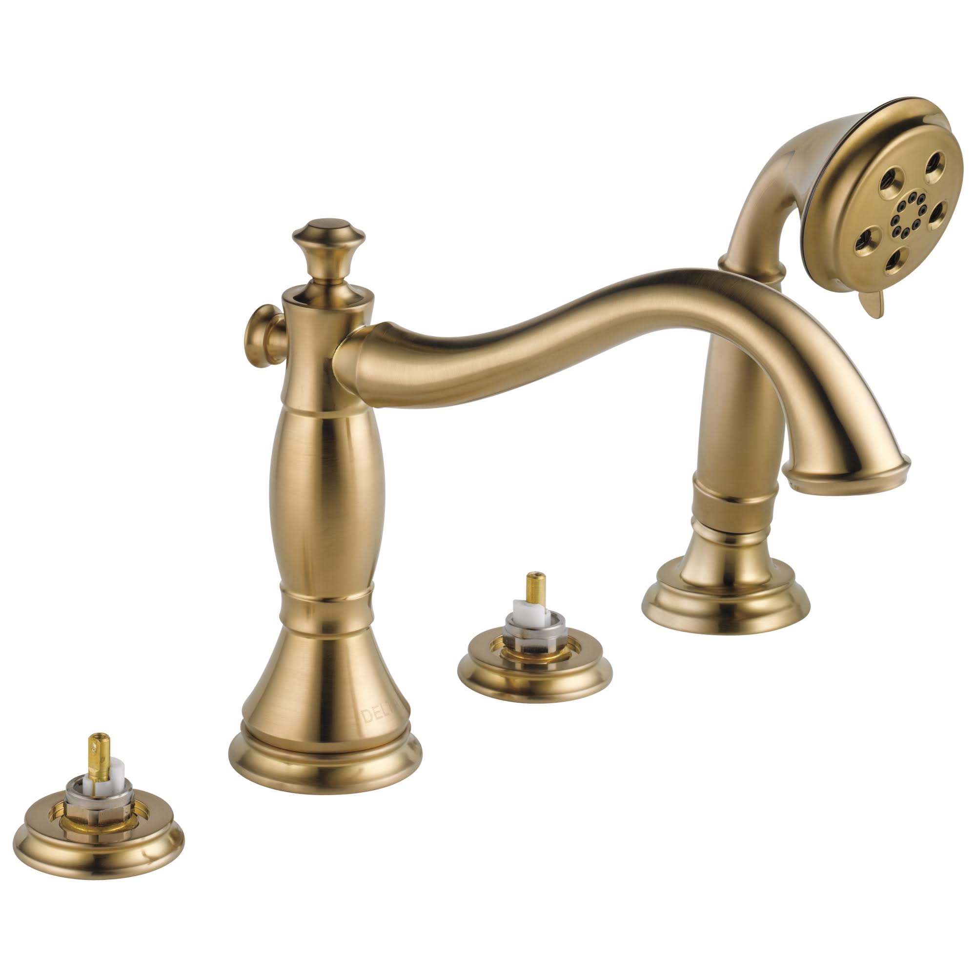 Delta T4797-CZLHP Cassidy Roman Tub Trim with Hand Shower, Less Handles - Champagne Bronze