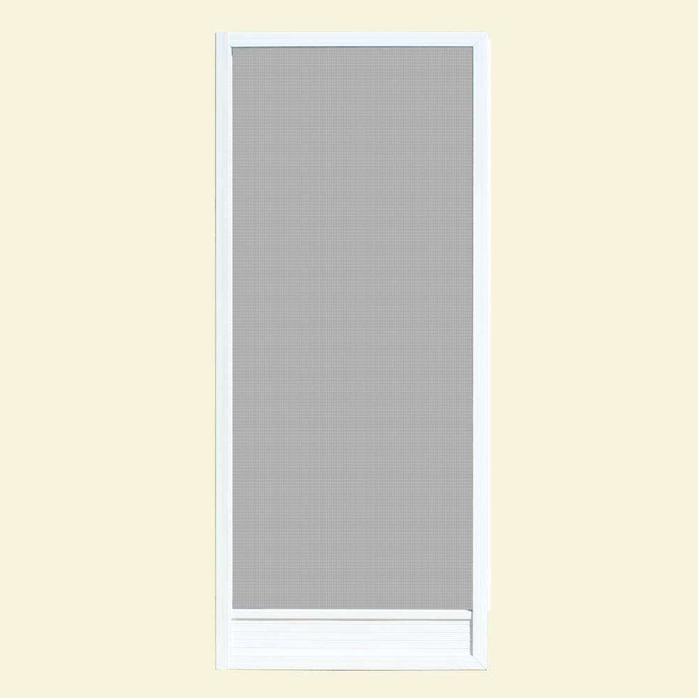 Unique Home Designs 36 in. x 80 in. Delray White Outswing Metal Hinged Screen DOOR, Powder-Coat White