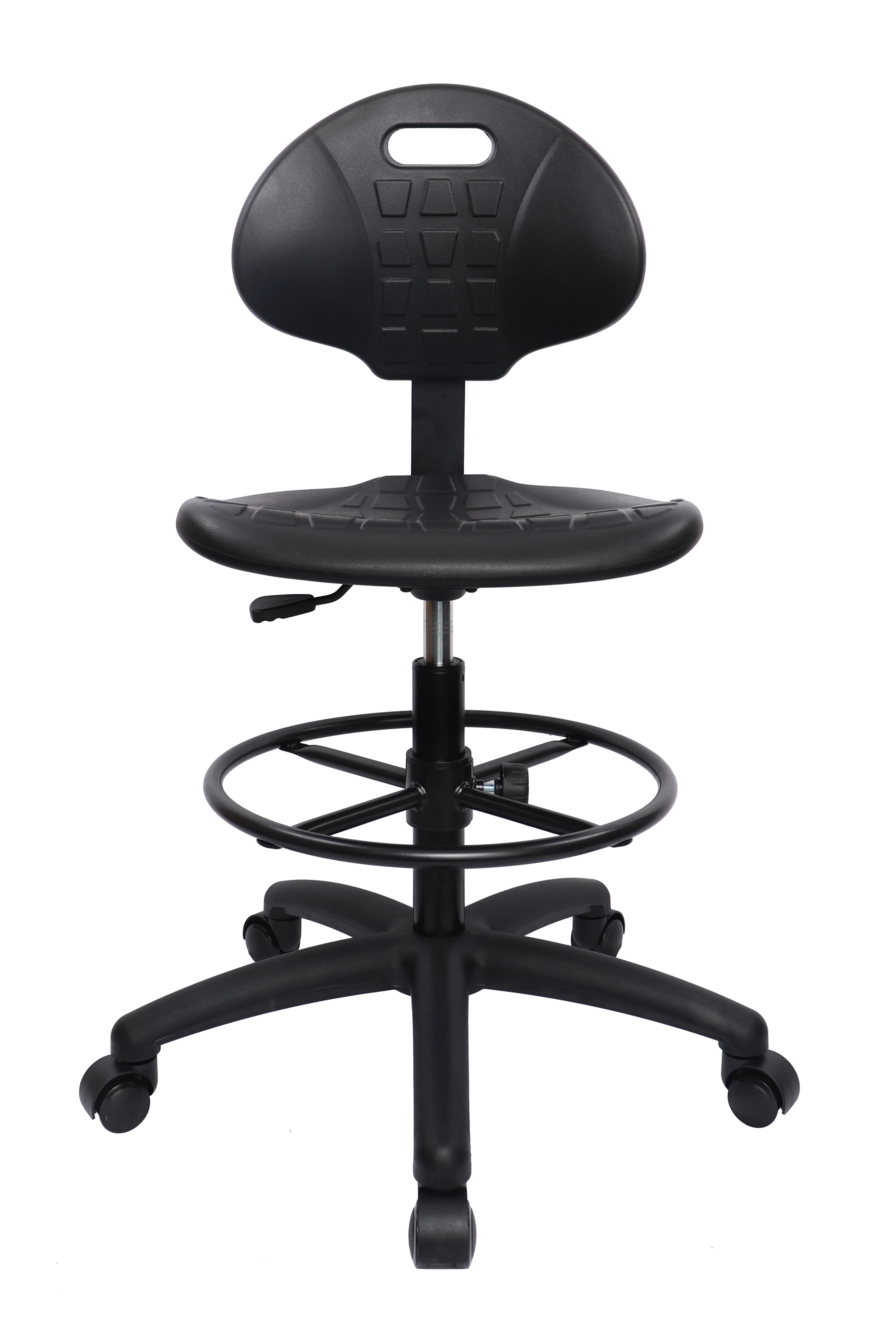 TAKE UR SEAT Deluxe Polyurethane Drafting Lab Stool Chair, 18" Adjustable Footring, 10" Adjustable Height, 450 lbs seat Capacity, Heavy Duty, Built and Shipped Within 24 Hours (Self-Braking))