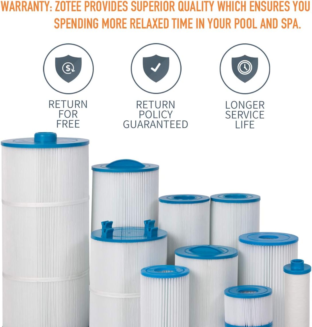 ZOTEE PCC130-PAK4 Pool Filter Cartridge Replaces Clean and Clear Plus 520, C-7472, Darlly 71252,FC-1978, 817-0143, PLFPCC130, 4 Pack