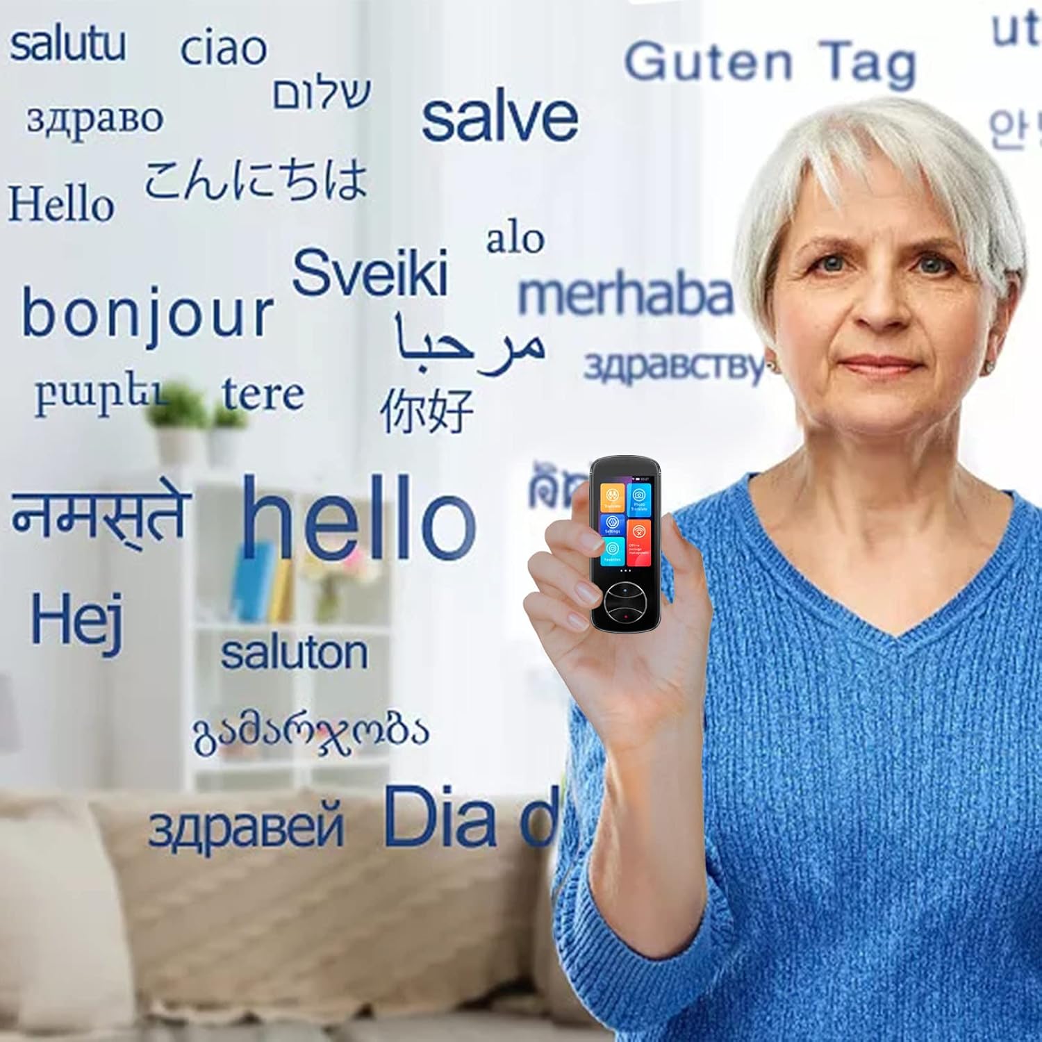 Language Translator Device 107 Languages Two Way Portable Instant Voice Translator, Support Photograph Handheld Accurate Translation, Smart Real-Time Translator 3.0 HD Touch Screen