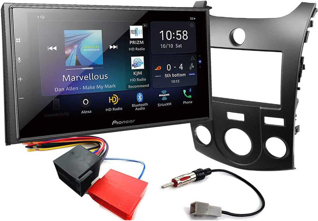 Pioneer DMH-W4660NEX Digital Multimedia Receiver + Install Kit Compatible with 2011-2013 Kia Forte (Black) + Sound of Tri-State Lanyard Bundle