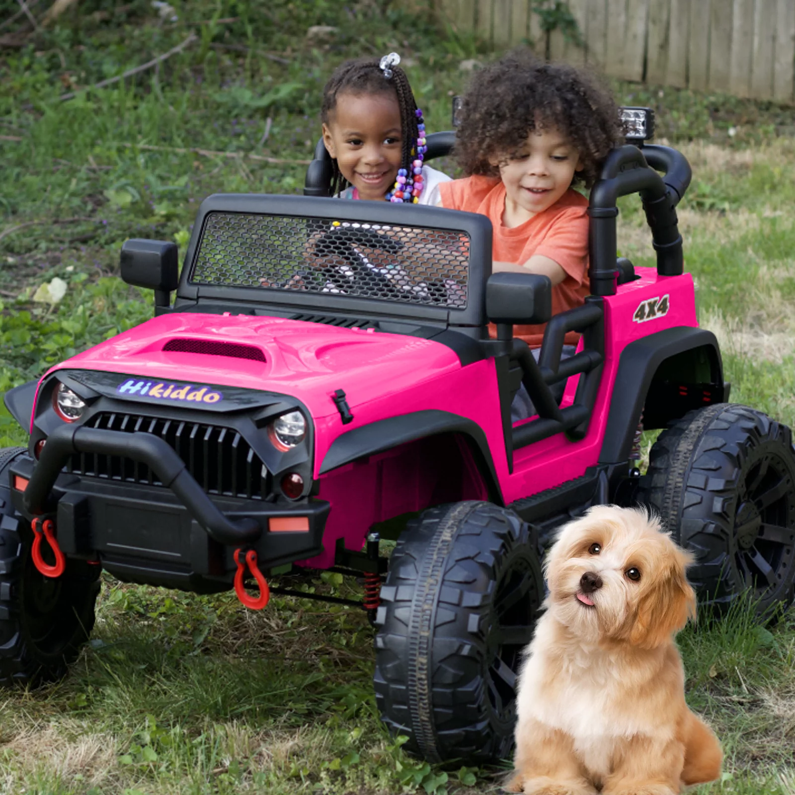 Hikiddo 24V Kids Ride on Truck, 2 Seater Powered Ride on Toy Car with Remote