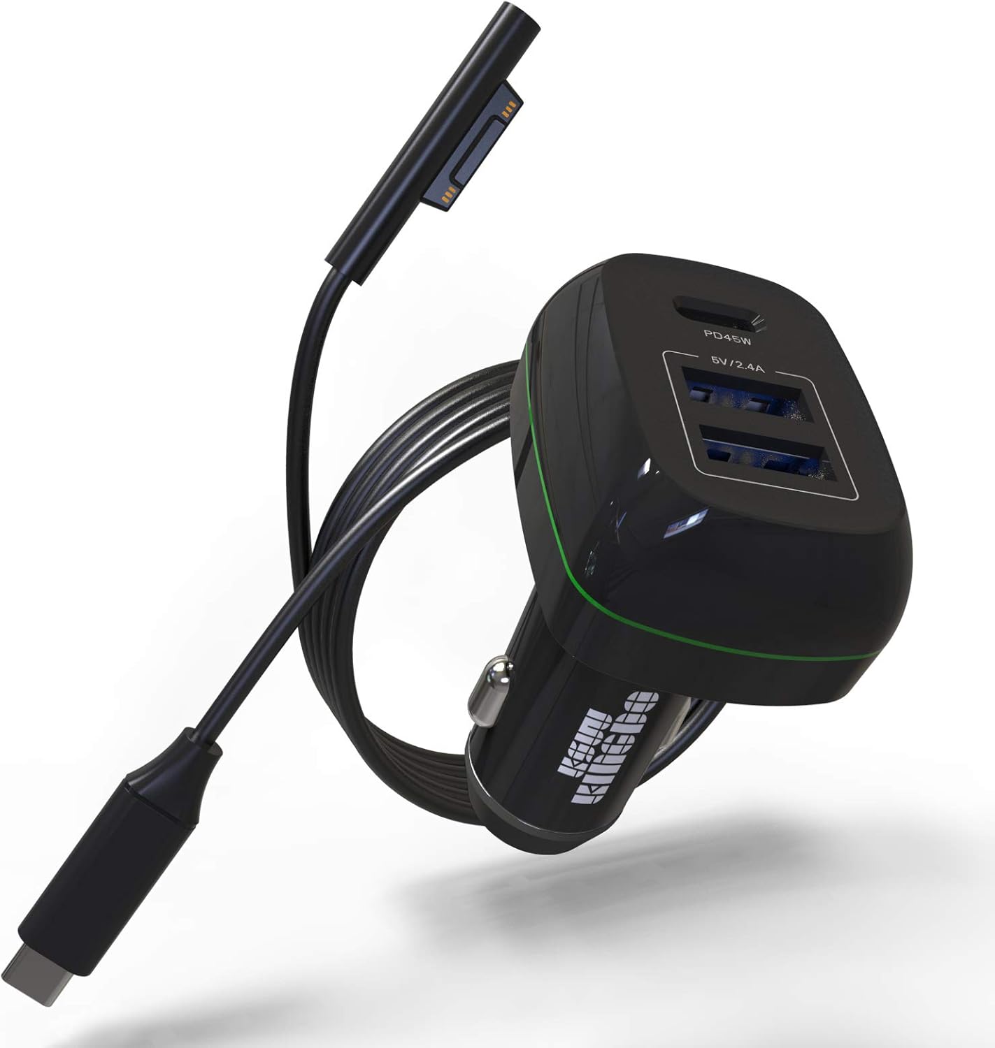 Surface Pro Car Charger Surface Laptop Car Charger, USB C Car Charger Compatible with Surface Pro 8/X/7/6/5/4/3, Surface Laptop Go/4/3/2/1, Surface Book/Go 3/2/1, Dual USB Port for iPad, Phone, Switch