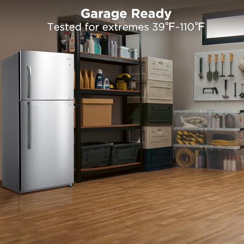 Midea Full Size Refrigerator Freezer,Adjustable Electrical Thermostat Control Refrigerator