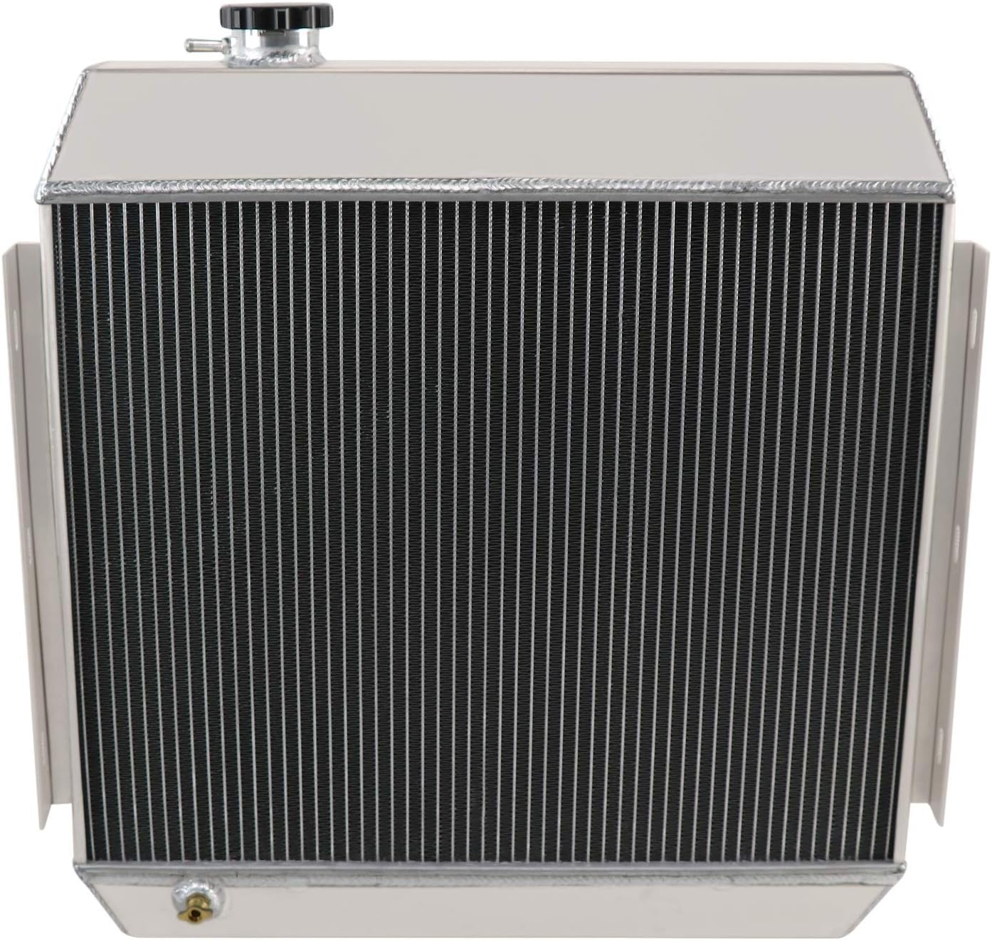 CoolingSnow 4 Row Radiator for Chevy Bel Air Nomad V8 1955 1956 1957 Aluminum Radiators + Shroud fan + Thermostat Relay Kits