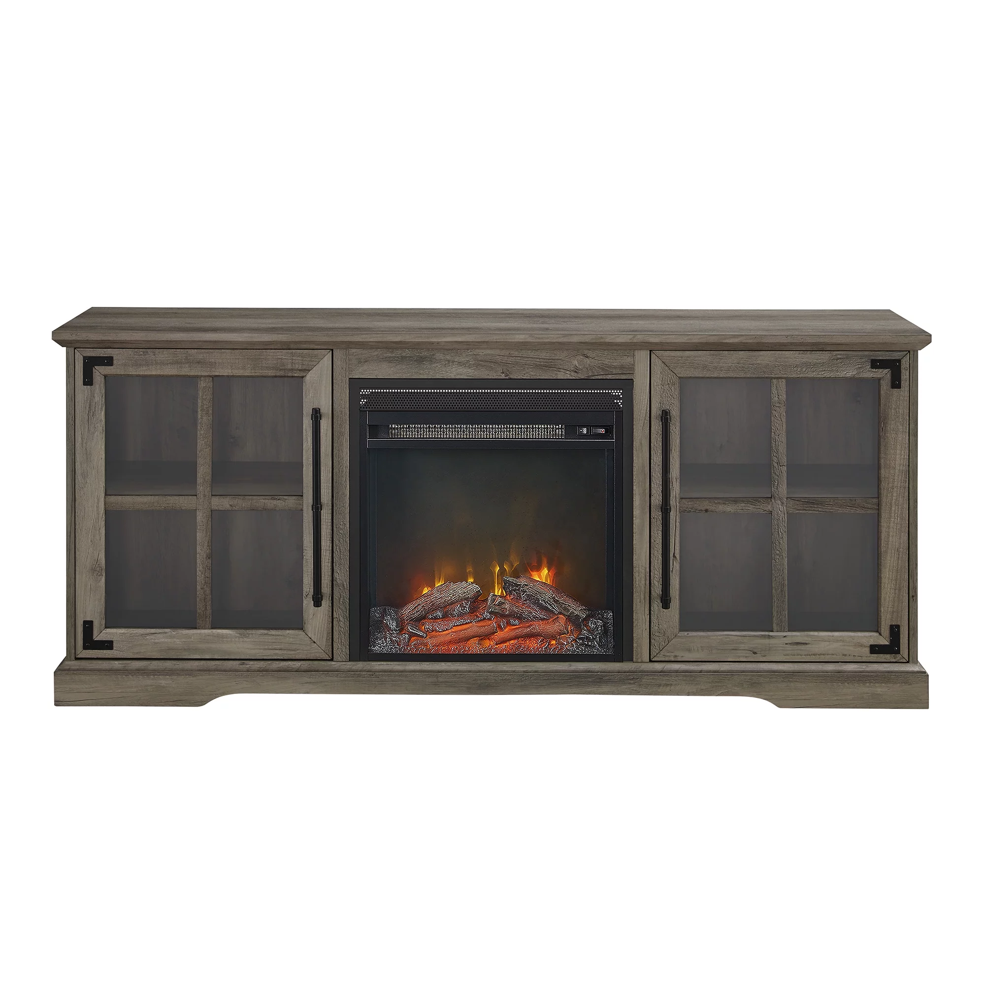 River Street Designs Bristol Gray Wash Fireplace TV Stand