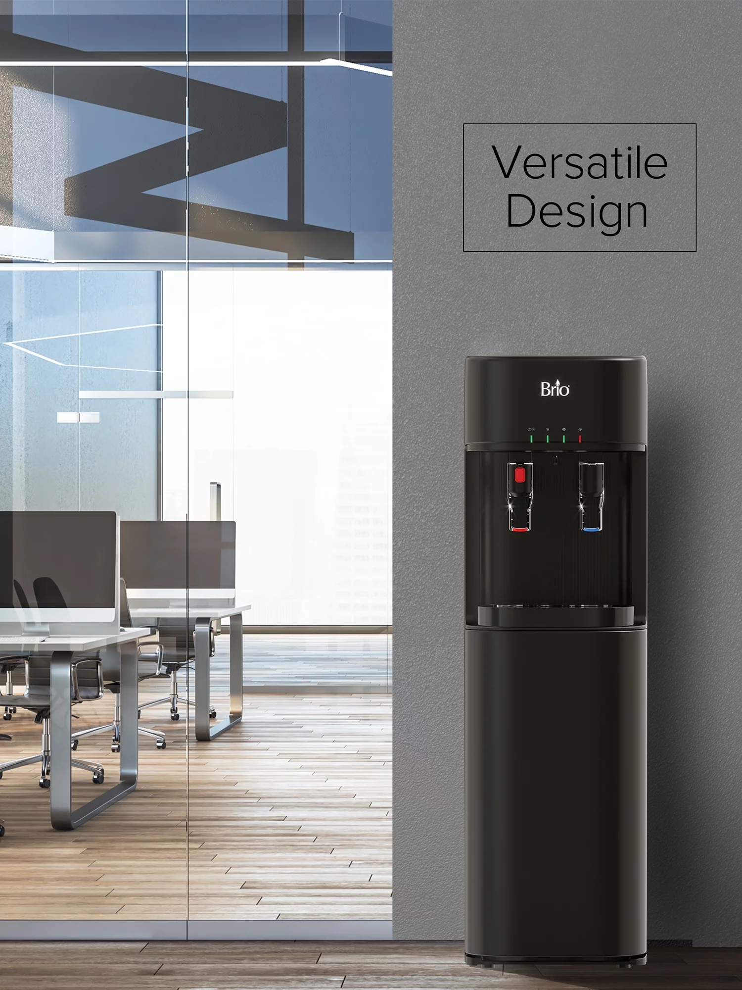 Brio Bottleless Water Dispenser 4-Stage Filtration, Self-Cleaning, Hot & Cold,  Height 41"