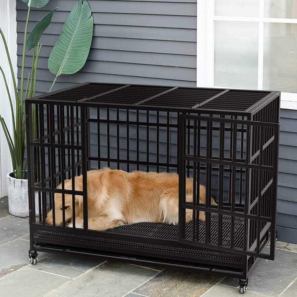 Vitesse Heavy Duty Indestructible high Anxiety Dog Crate cage for Outdoor and Indoor with Removable Tray - Pet Supplies online store