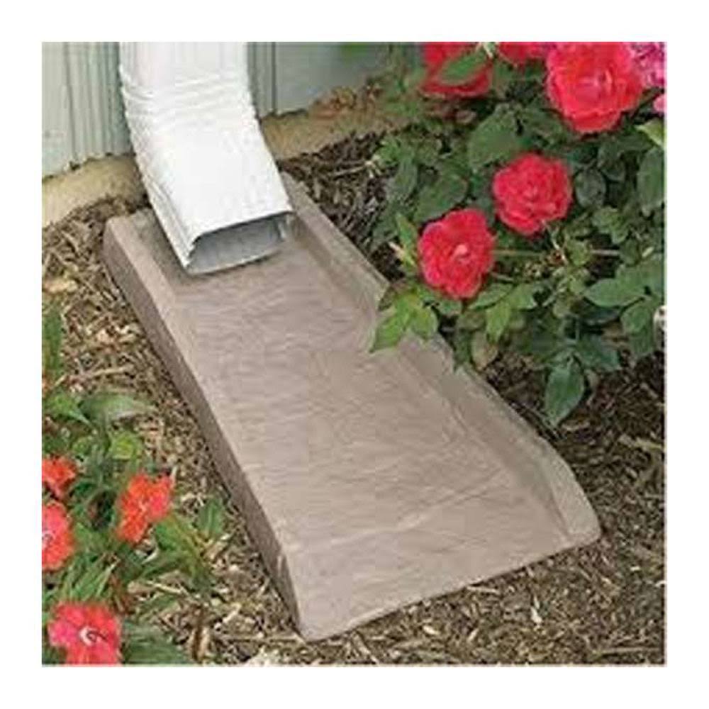 Suncast SB24 Decorative Rain Gutter Downspout Splash BLOCK, Light Taupe (6 Pack)