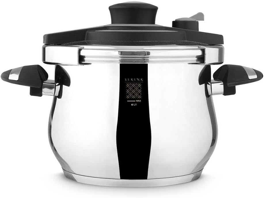 Quart Stainless Steel Pressure Cooker with Capsule Base, Compatible with Induction Stovetop, 3 Temperature Settings, Dishwasher Safe