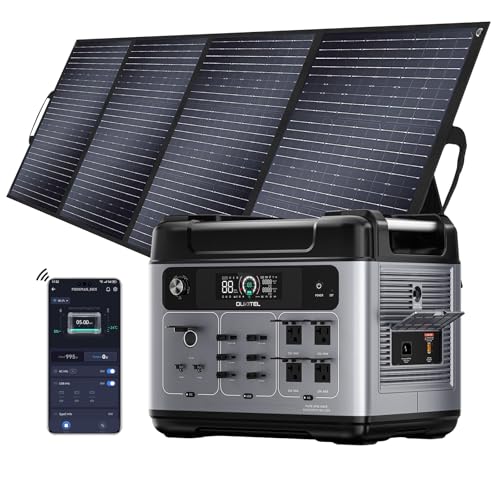 OUKITEL P2001 Plus 2400W Solar Generator with 200W Solar Panel, 2048Wh Solar power station with 4 AC Outlets (5000W Peak), 1.5H Full Charging, APP Control Battery Backup for Home, Camping & RVs