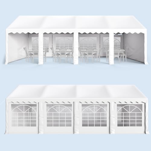 GREEN PARTY 20x40FT Party Tent Heavy Duty, Large Wedding Event Shelters with 7 Carry Bags & Removable Sidewalls, Outdoor Canopy Gazebo Commercial Tents for Parties Carport Camping Garden Patio
