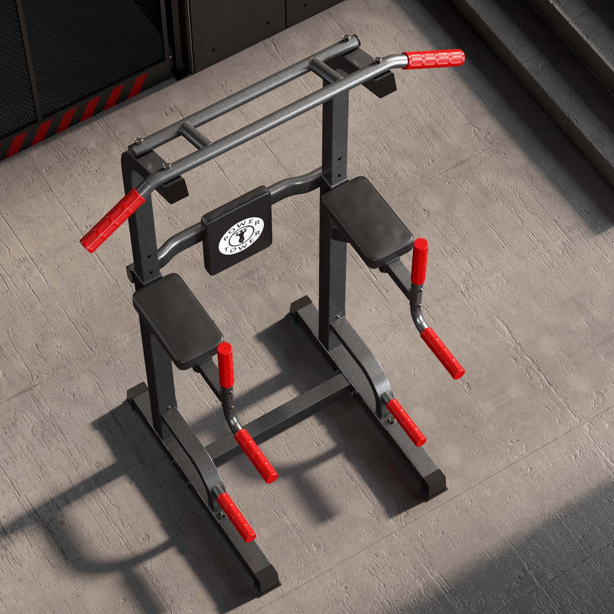 SogesPower Power Tower Dip Station Pull Up Bar Stand with Adjustable Height, Multifuctional Traing Equipment for Home