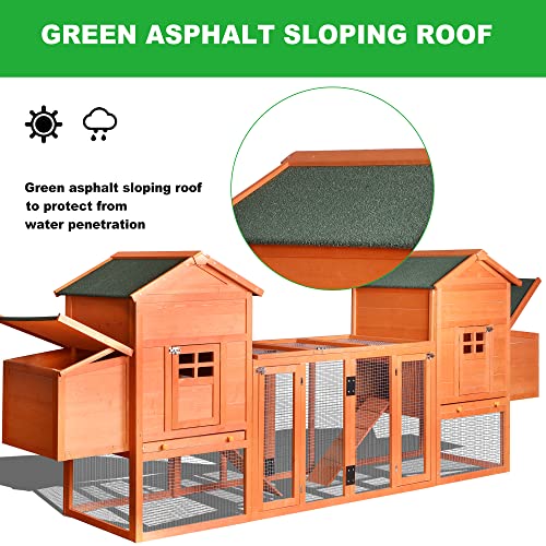 Large Metal Chicken Coop Hexagonal,Walk-in Poultry Cage Hen Run House,Steel Wire Dipped Plastic Mesh, with Water-Resident and Anti-UV Cover,Duck Rabbit,Birds Outdoor House(13.1 * 8.6ft)