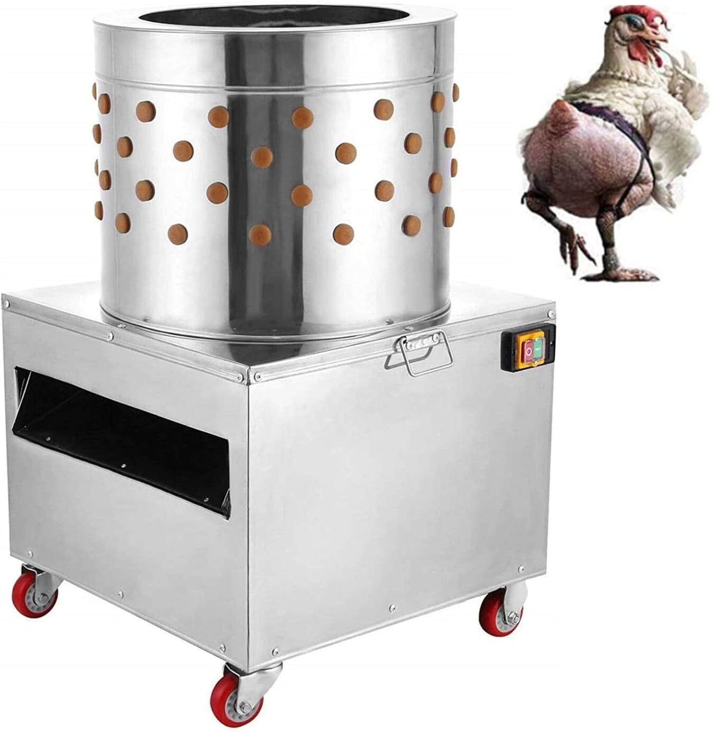 NN/AA 2HP 110V Stainless Steel Chicken Plucker 1500w 275r/min Poultry Feather Remover 20 Inch for Poultry Chicken, Bird, Duck, Turkey.