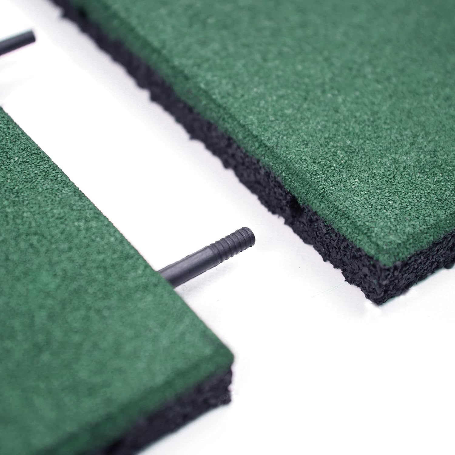 RevTime Easy DIY Interlocking Outdoor Rubber Tiles 20" x 20" x 1&rdquo; Thick for Playground Use, Outdoor Gym Floor, Sports Deck, Backyard Play Area, Safety Rubber Paver (Pack of 4) Green