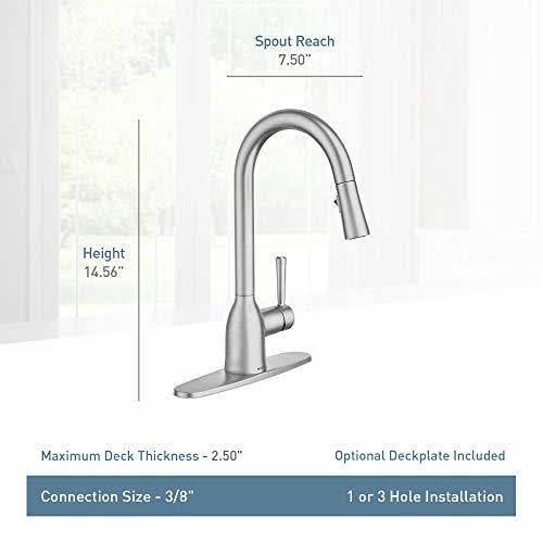 Moen 87233SRS Adler Pull Down Single Handle Kitchen Faucet with Power Clean Finish: Spot Resist Stainless