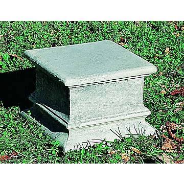 Campania International Cast Stone Plain Quadro Pedestal, Gray