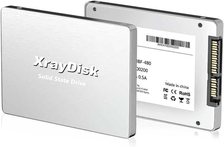 XrayDisk 1TB SSD with SLC Cache 3D NAND TLC M.2 2280 SATA III 6Gb/s Internal Solid State Drive SSD (Read/Write Speed up to 530/480 MB/s) 1000GB Compatible with Laptop & PC Desktop (1TB, Black) Pack of 2