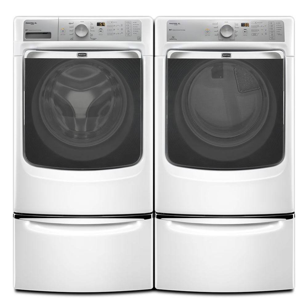 15.5x22 Laundry Pedestal with Chrome Handle and Storage Drawer XHPC155XW - White x