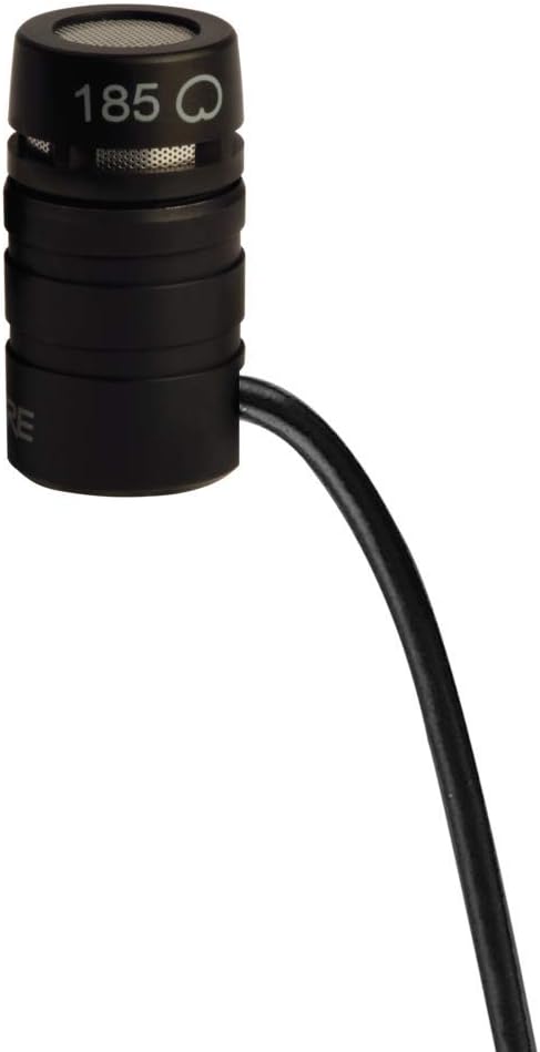 Shure WL185 Cardioid Condenser Lavalier Microphone with TA4F/TQG Connector for use with Shure Wireless Systems,Black