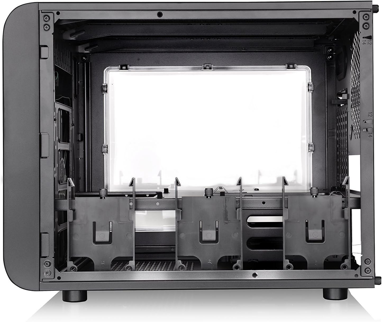 Thermaltake Core V21 SPCC Micro ATX, Mini ITX Cube Gaming Computer Case Chassis, Small Form Factor Builds, 200mm Front Fan Pre-installed, CA-1D5-00S1WN-00 Black