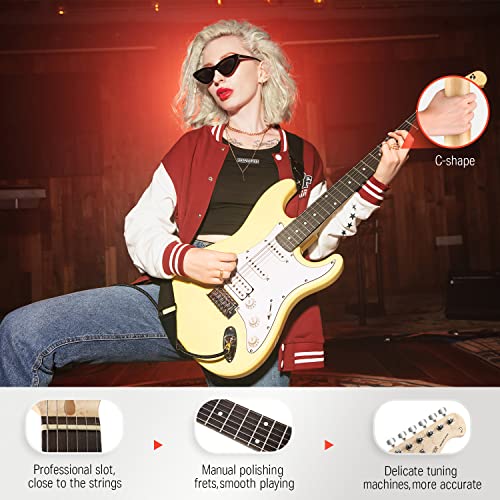 Donner DST-100B 39 Inch Electric Guitar Beginner Kit Solid Body Full Size Black HSS for Starter, with Amplifier, Bag, Digital Tuner, Capo, Strap, String,Cable, Picks