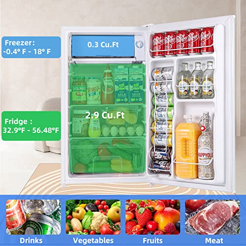 BANGSON Mini Fridge with Freezer,3.2 Cu.Ft.