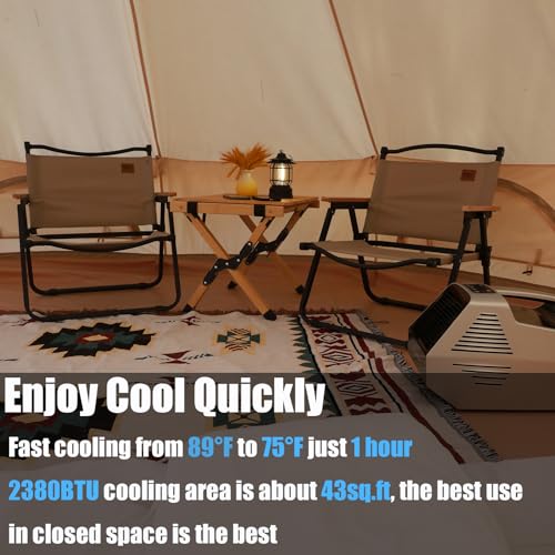 Portable Air Conditioners Air Conditioner Portable Tent Air Conditioner Dehumidifier Portable Air Conditioner Camping 2380BTU Remote Control Portable AC for Truck Outdoor/RVs/Fishing or Pet