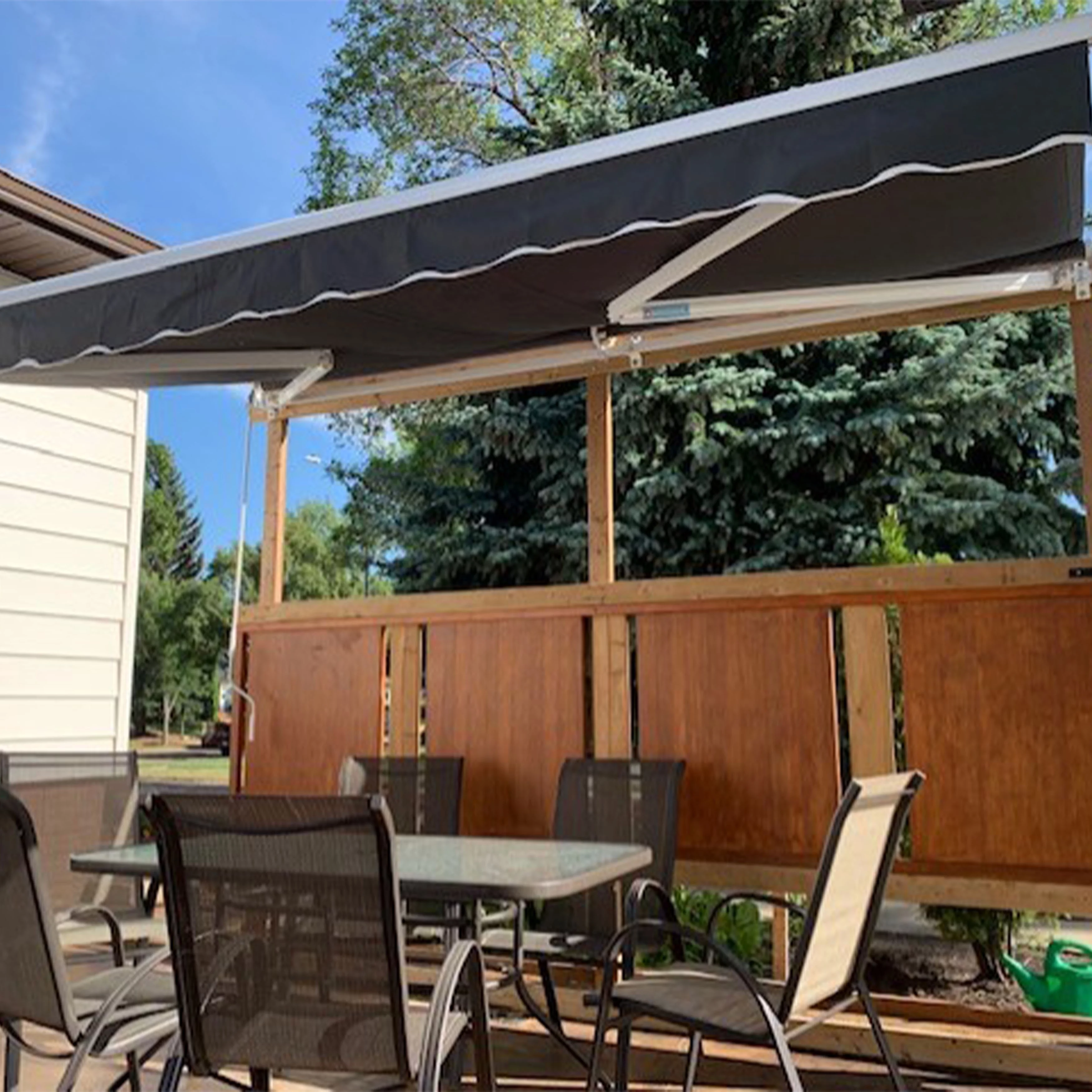ALEKO 16' x 10' Motorized Retractable Patio Awning, Black Color