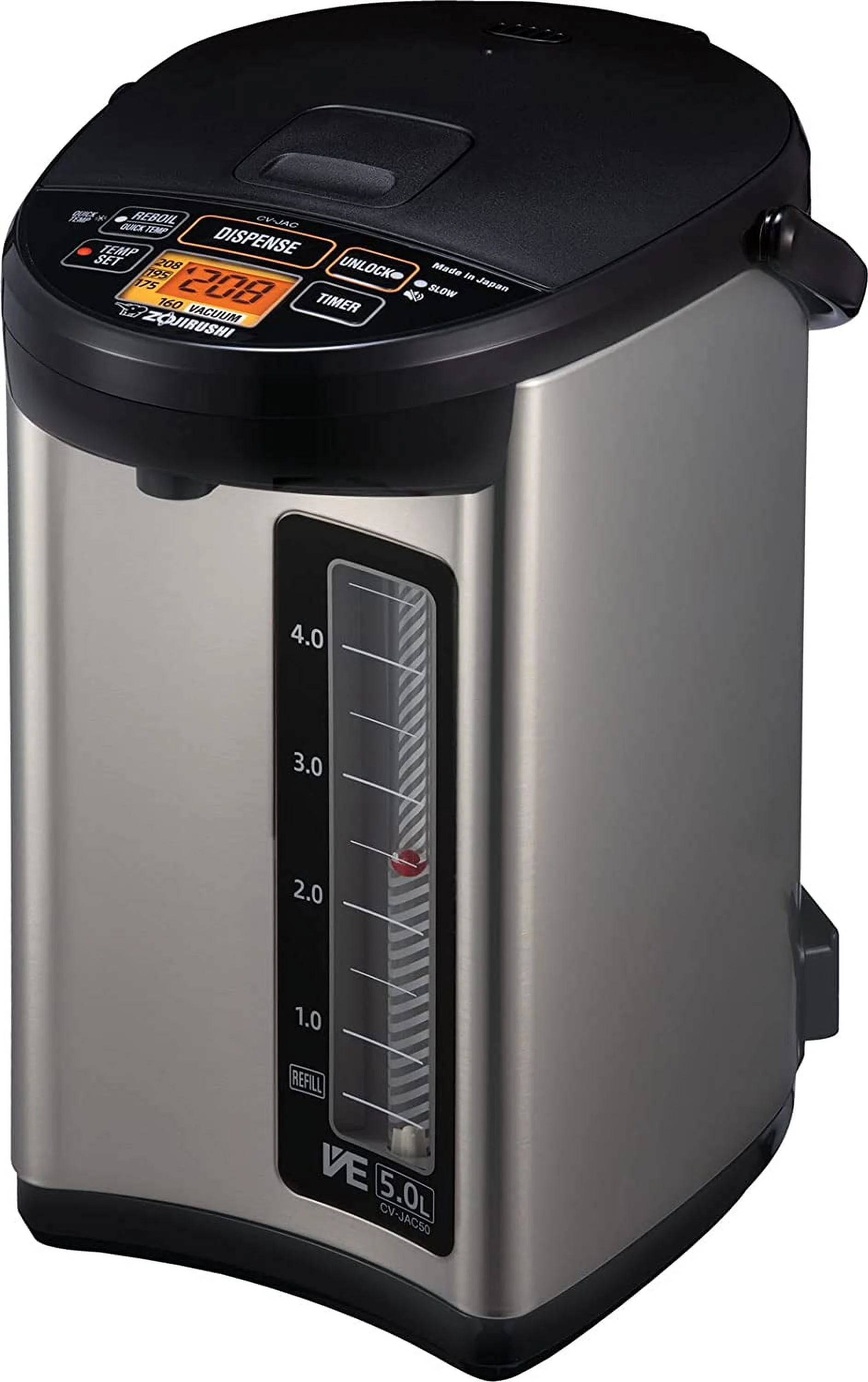 Zojirushi CV-JAC50XB  VE Hybrid Water Boiler &amp; Warmer  5.0 Liter  Stainless Black  Made in Japan