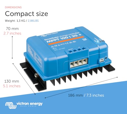 Victron Energy SmartSolar MPPT Solar Charge Controller (Bluetooth) - Charge Controllers for Solar Panels - 100V, 50 amp, 12/24-Volt